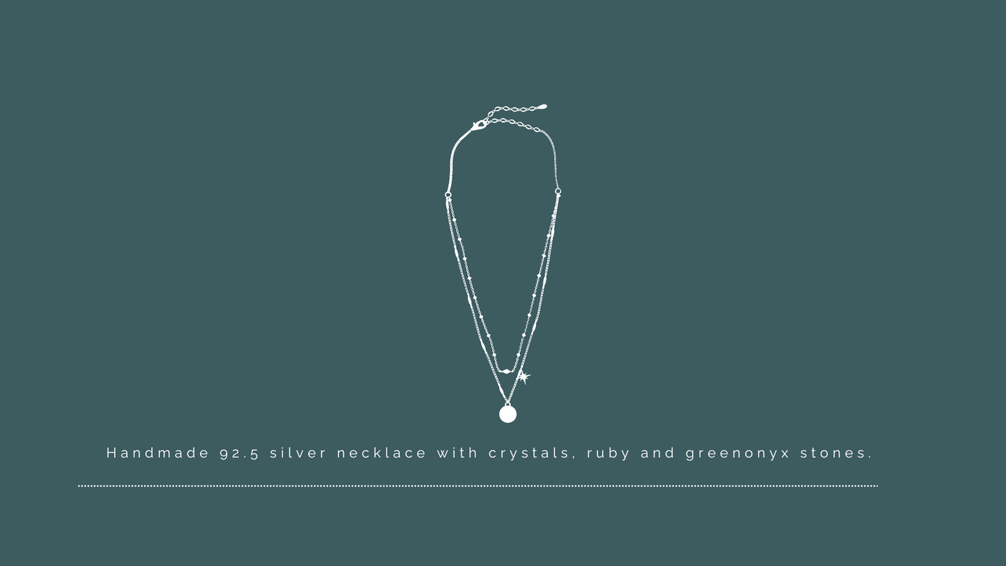 Silver Dew Drops collar necklace