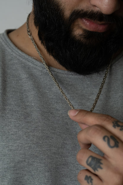 Handmade 92.5 silver men chain