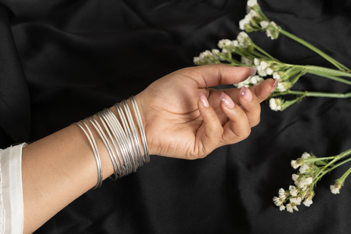 Handmade 92.5 silver Bangles (12 Items)